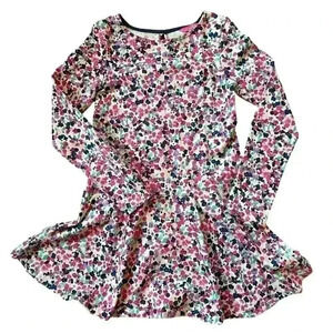 Girls Joules Pink Purple Long Sleeve Floral Dress Size 11-12Y